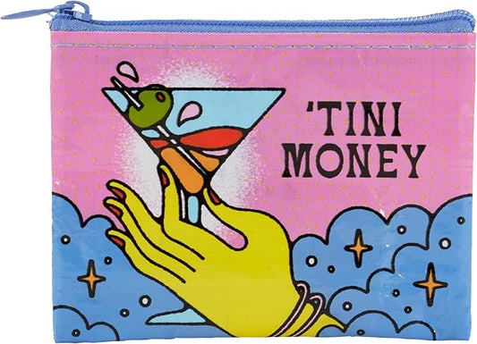 Blue Q Coin Purse – Cute Coin Pouch for Men and Women, Small Wallet Keychain Organizer, Zipper Bag for Coins, Gift Cards & Earbuds, Mini Card Holder, Compact Zip Wallet, 3"h x 4"w