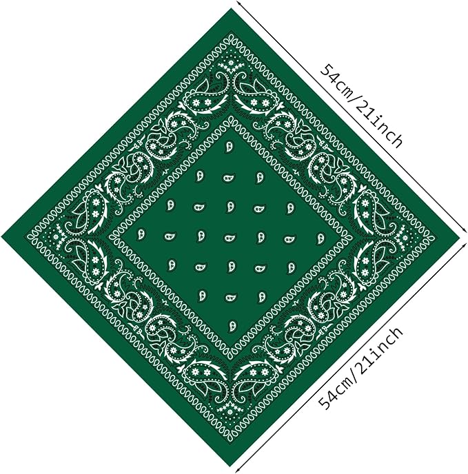 PLULON 30 Pack Bandanas for Men Women, Polyester Novelty Paisley Pattern Bandana Headbands Wristband Neckerchief Cowboy