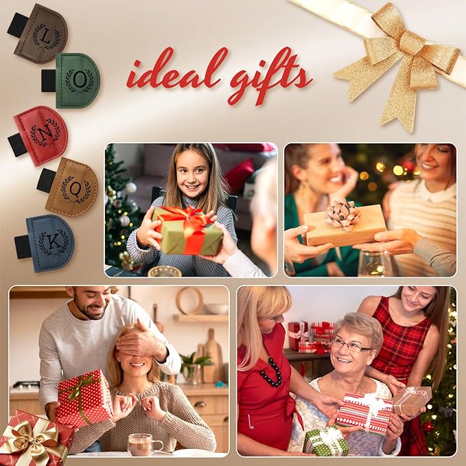 Personalized Bygone Mark Bookmark with Pen Holder,Engraving Leather Magnetic Bookmarks Vintage 26 Letters Name Initials Text Book Marker Clips Gifts for Reading Book Lovers Women (Brown, M)