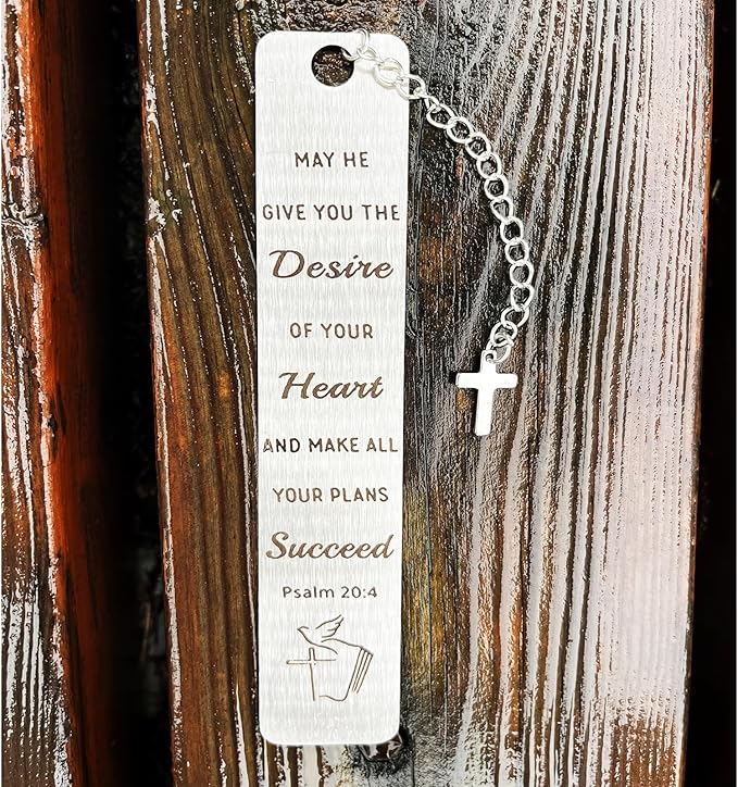 Christian Bookmark Gifts for Women Girls Boys, Inspirational Religious Book Mark Markers Faith (May he give You The Desire)