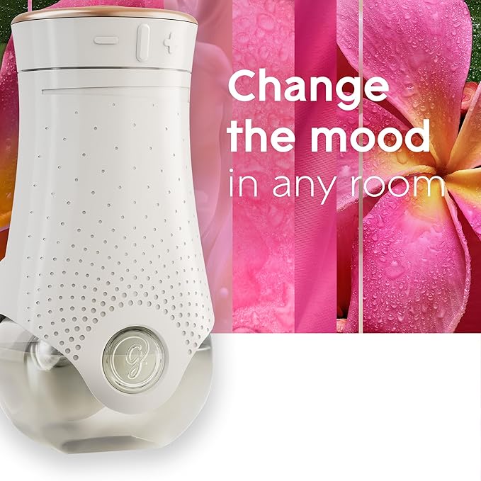 Glade PlugIns Refills Air Freshener Starter Kit, Scented and Essential Oils for Home and Bathroom, Tropical Blossoms, 4.02 Fl Oz, 2 Warmers + 6 Refills