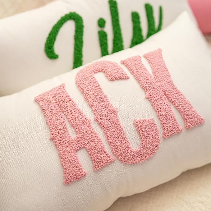 Custom Monogram Pillow - Personalized Embroidered Pillow - Customized Letter Monogrammed Pillows - Customized Pillow Gift for Couple - Home Decorations Gift - House Warming Gifts New Home