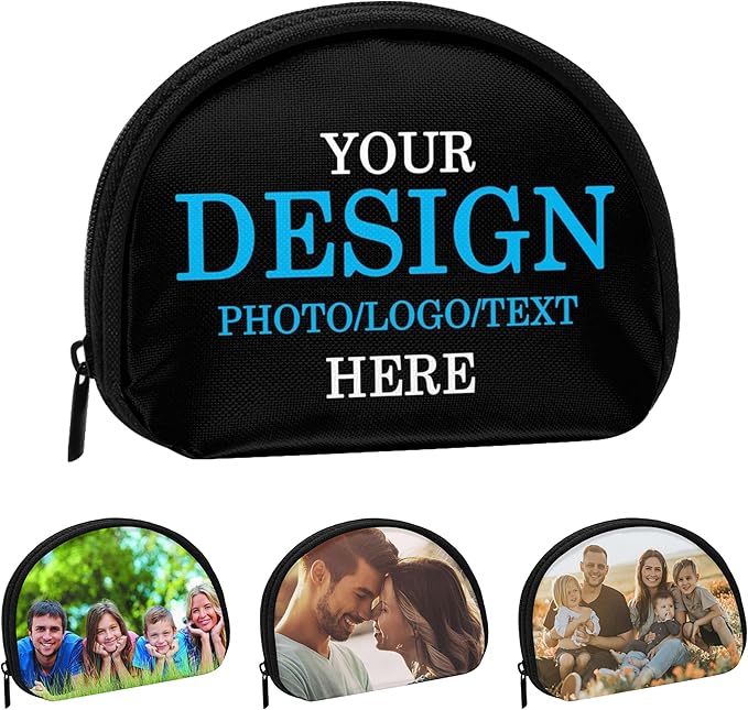 Custom Coin Purse Personalized Change Purse Design Your Photo Logo Name Change Purse Wallet Zipper Durable Cash Pouch Storage Bag for Women Gifts (Style 2)