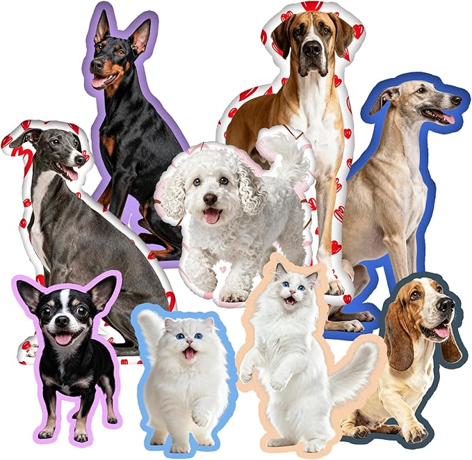 Custom Pillow - Personalized Face Pillow with Picture for Pet Dog Cat - Customized Stuffed Animal Photo Pillows Fathers Day Memorial Gifts - Double Sided Print, 11 Sizes (4 inch)