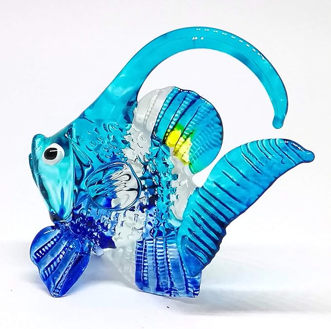 ZOOCRAFT Blown Glass Fish Figurine Animal Tropical Handicraft Miniatures Aquarium Decor