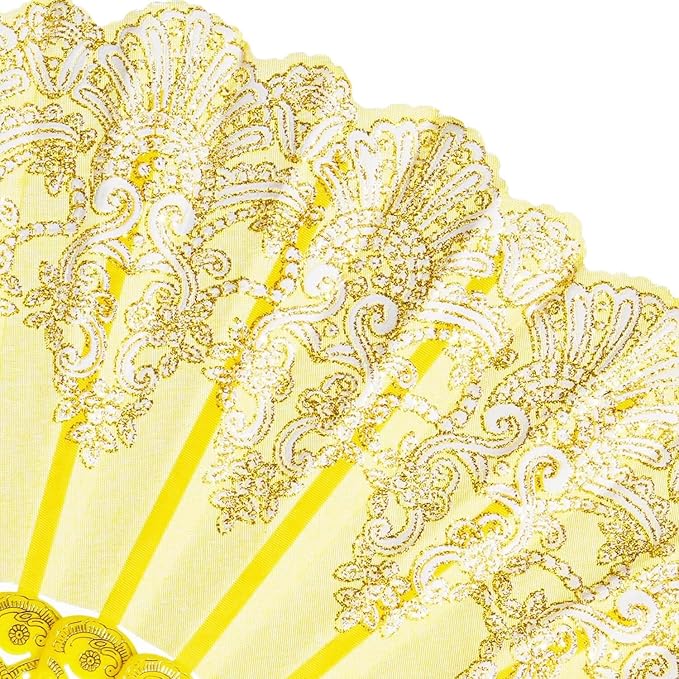 QIRMIZI 10 PACK Folding Handheld Fans,Silk Spanish fan, Perfect for Weddings, Parties, and Dancing,Mixed