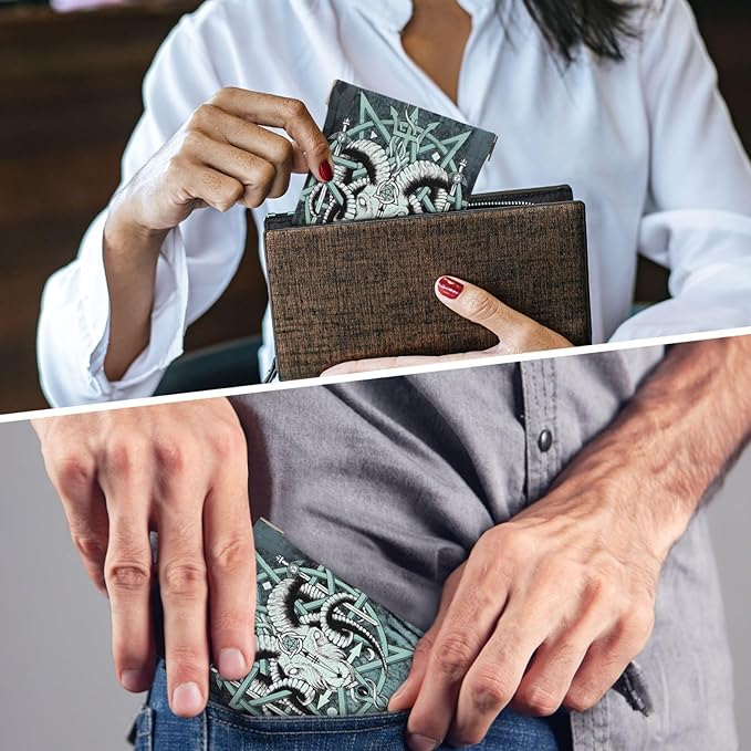 Coin Purse Satan Satanic Satanism Leather Squeeze Coin Purse Mini Pouch Change Wallet Bag Gifts for Women Kids Girls Key Holder