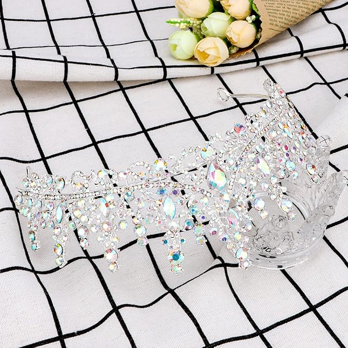 COCIDE Birthday Queen Sash for Women, Tiara and Rhinestone Headband Set, Glitter Crown Hair Accessories for Girls Party Supplies and Decorations