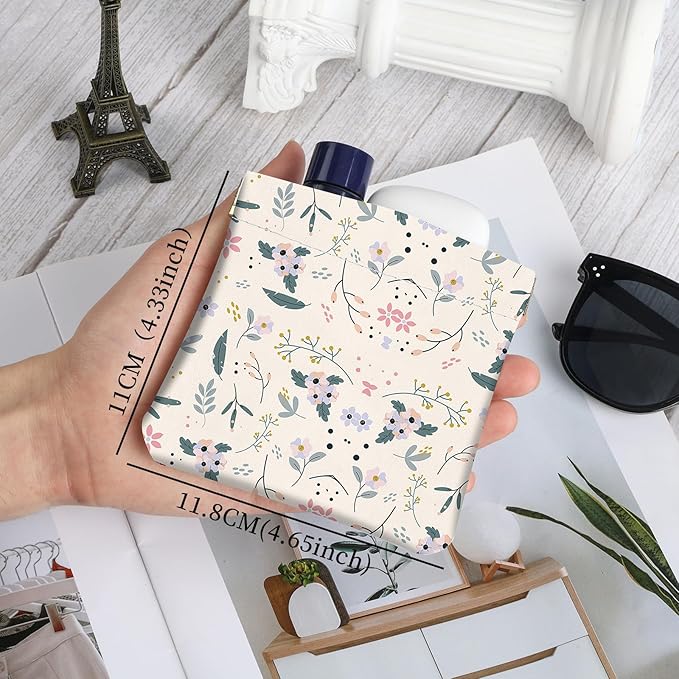 2Pcs PU Leather Small Squeeze Coin Purse Pouch Mini coin Bag Unique And Cute Wallet Cosmetic Bags Change Bag For Women Girls Men （Floral Print