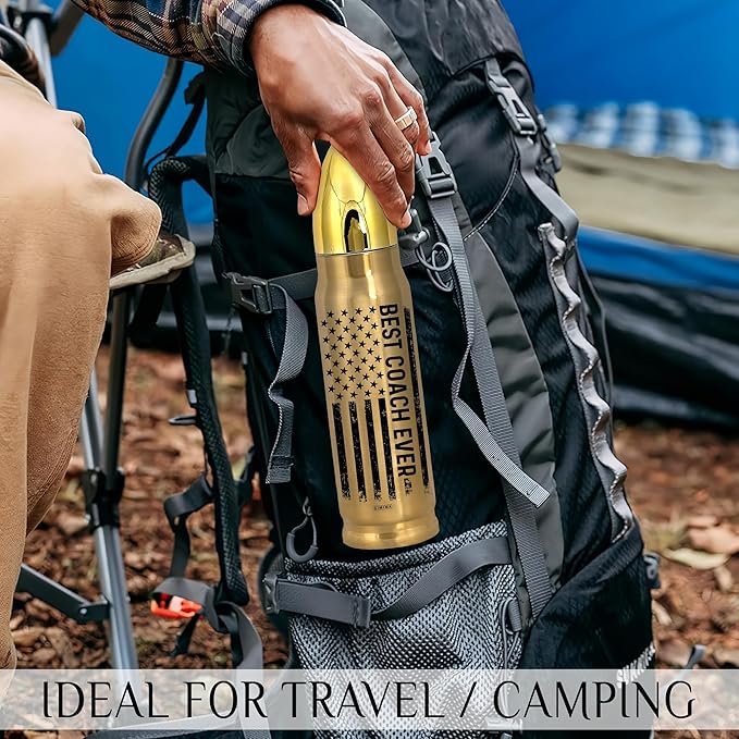 Best Coach Ever Stainless Steel Tumbler – 17oz Vacuum Insulated Tumbler with Coach Nutrition Facts – Christmas, Birthday & Appreciation Gifts for Coaches, Mentors, Trainers, Sports Teachers