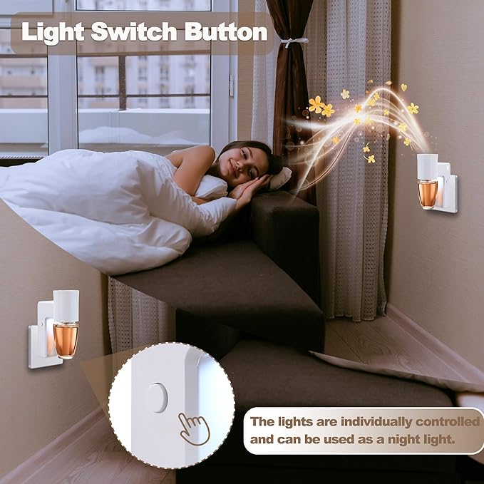 1 Pcs Wall Fragrance Plug in with Night Light Compatible with Bath and Body Works Wallflowers, with 3-Speed Adjustable Fragrance Essential Oil Diffuser for Home, White
