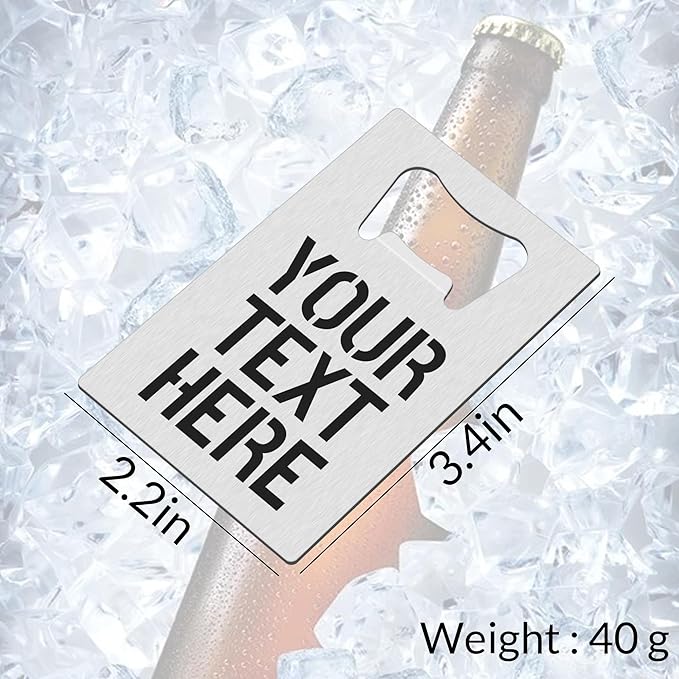 5-100 Personalized Credit Card Bottle Opener,Custom Engrave Name/LOGO/Text,Good for Wedding Favors Events gifts Brewery Bar Party Restaurant (Silver)
