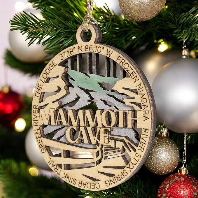 Mammoth Cave National Park Keepsake - Handcrafted Wooden Christmas Ornament 3" - Made in USA
