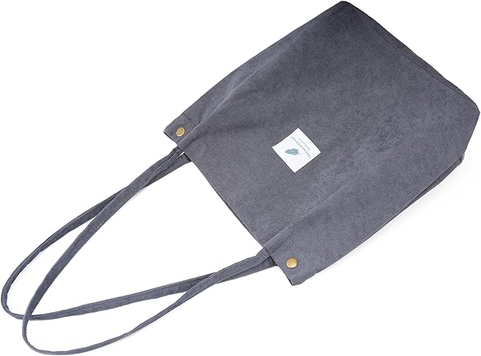 Corduroy Tote Bag Cute Tote Bags for Women Shoulder Bag with Inner Pocket for Work Beach Travel and Shopping Grocery