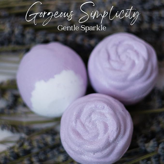 EvolutionUSA Lavender Dreams Bath Bombs for Women, 3 Organic Flower Bath Bombs, Soft Lavender Bath Fizz, Womens Bath Fizzers Gift, Lush Bath for Girls, Relaxing Bathbombs, Bath Balls