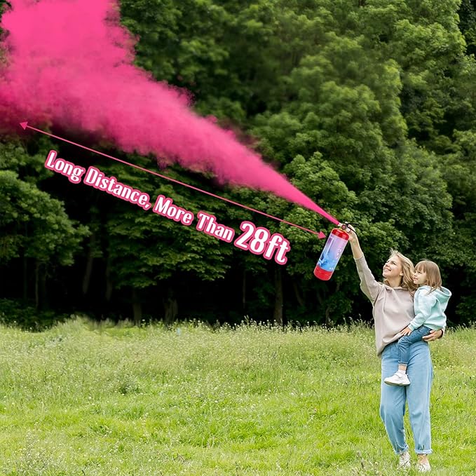 Giant Gender Reveal Fire Extinguisher 2 Packs, Gender Reveal Ideas, Baby Girl Reveal Party Ideas for Gender Reveal Decorations with 2.3ib Powder (Pink)