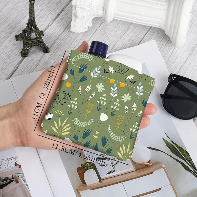 2Pcs PU Leather Small Squeeze Coin Purse Pouch Mini coin Bag Unique And Cute Wallet Cosmetic Bags Change Bag For Women Girls Men Blue And Green Floral