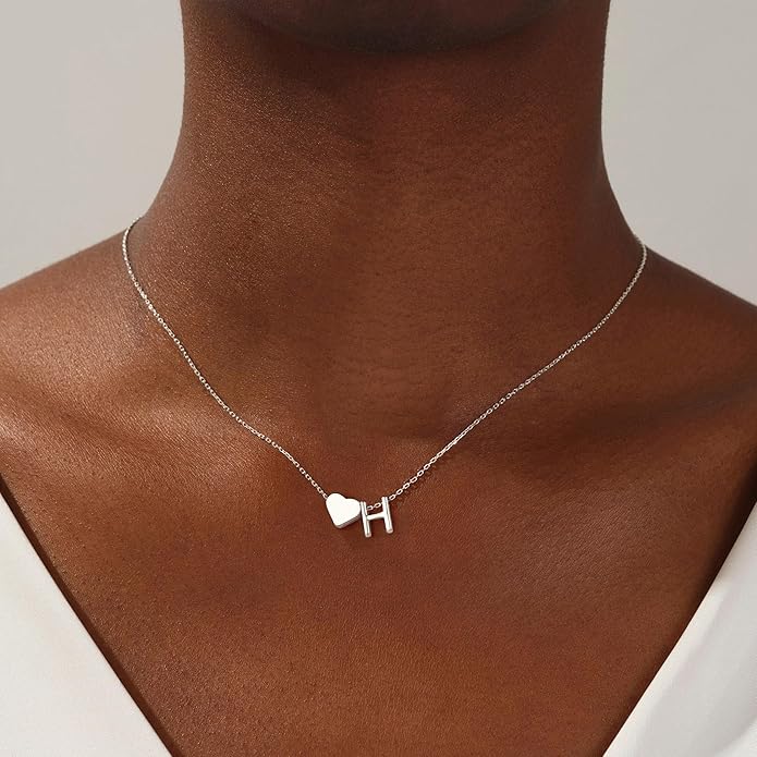 Turandoss Valentines Day Gifts for Kids Teen Girls - Dainty 18K Gold Plated Heart Initial A-Z Pendant Necklace Trendy Jewelry Heart Necklaces Birthday Valentines Day Gifts for Girlfriend Wife Women