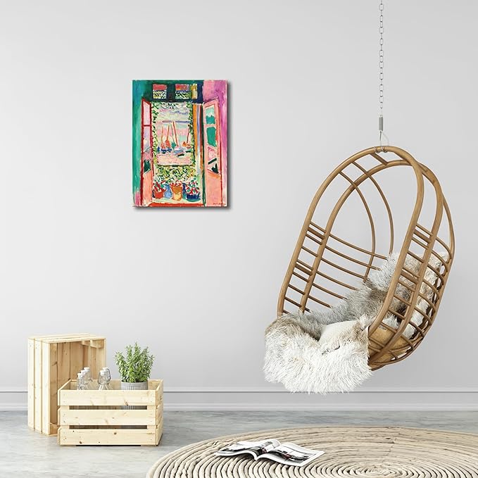 Wieco Art Canvas Print Wall Art Open Window Collioure 1905 by Henri Mattise Abstract Colorful Art Matisse Posters Canvas Prints for Wall and Home Office Decorations