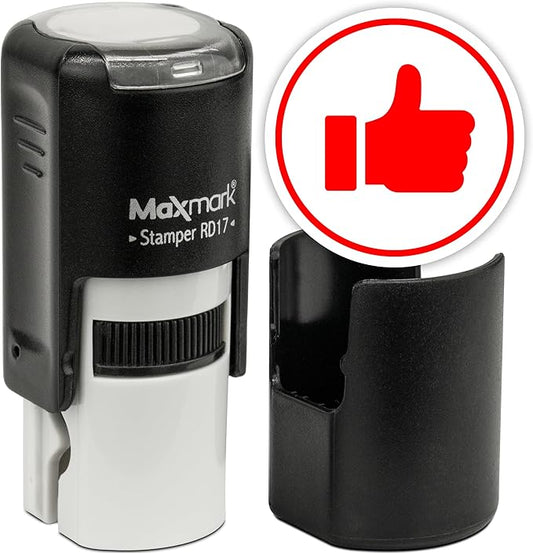 MaxMark Round Self Inking Emoji Stamp - Like - Red Ink
