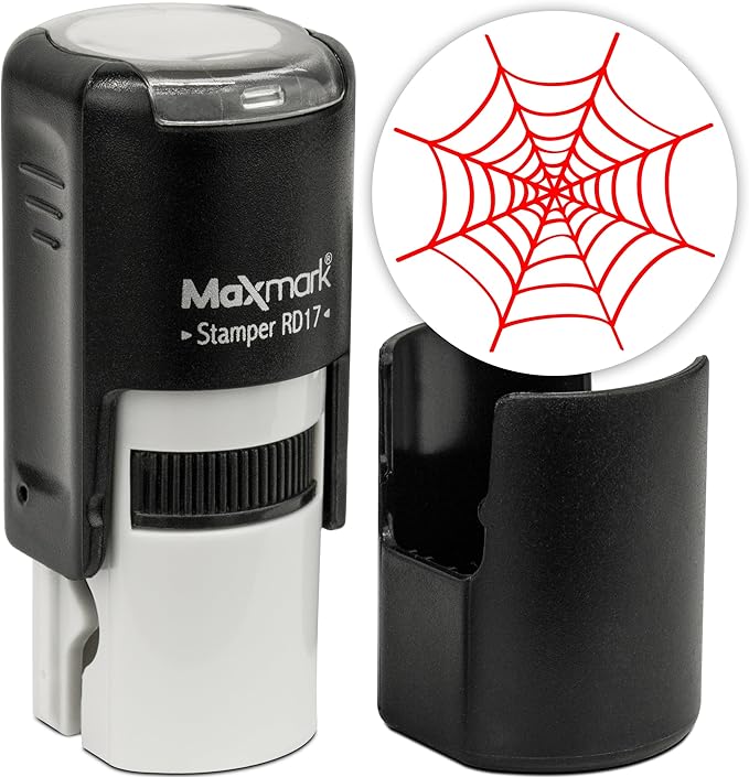 MaxMark Round Self Inking Halloween Stamp - Red Ink