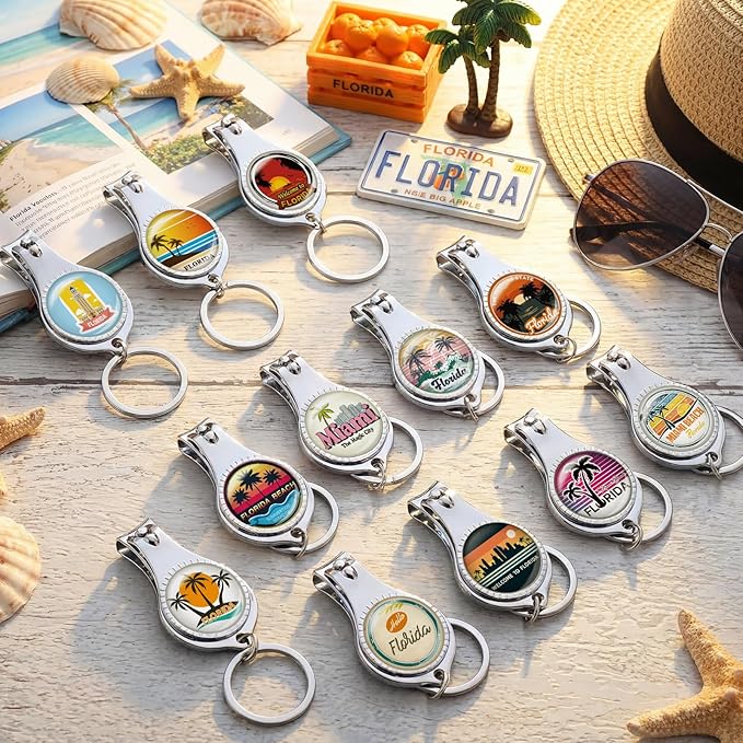 12 Set Florida Keychain Souvenirs and Gifts Bulk Includes Florida Keychains Bottle Openers Nail Clipper Gifts