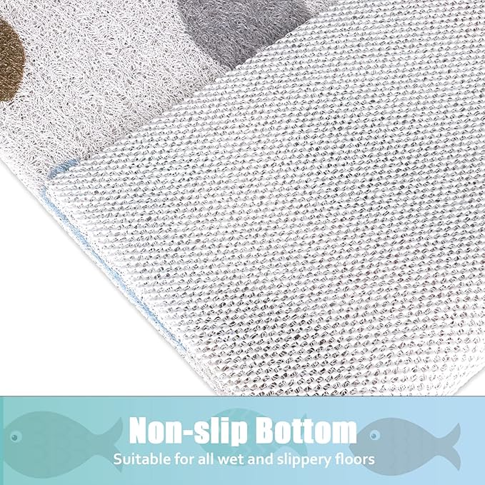 Shower Mat Non-Slip, 24x 24 Inch Square, Soft Comfort Bath Mats with Drainage Holes, PVC Loofah Massage Bathmat for Shower,Bathroom, Wet Areas, Quick Drying
