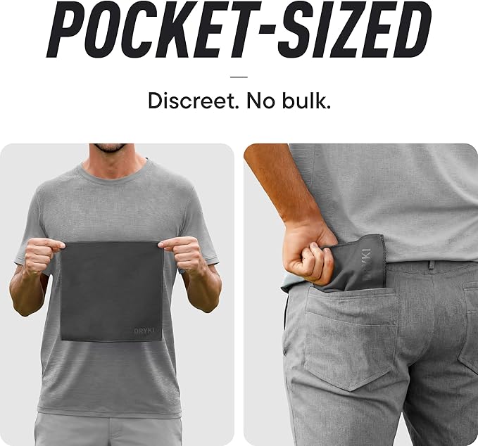 Sweat Absorbing Handkerchiefs - The Original Pocket-Sized Sweat Towels - Quick-Dry Microfiber Sweat Rags for Face, Hands, & Body - Men & Women - Gym, Sports, and Work (Dark Grey: 5 Pack)