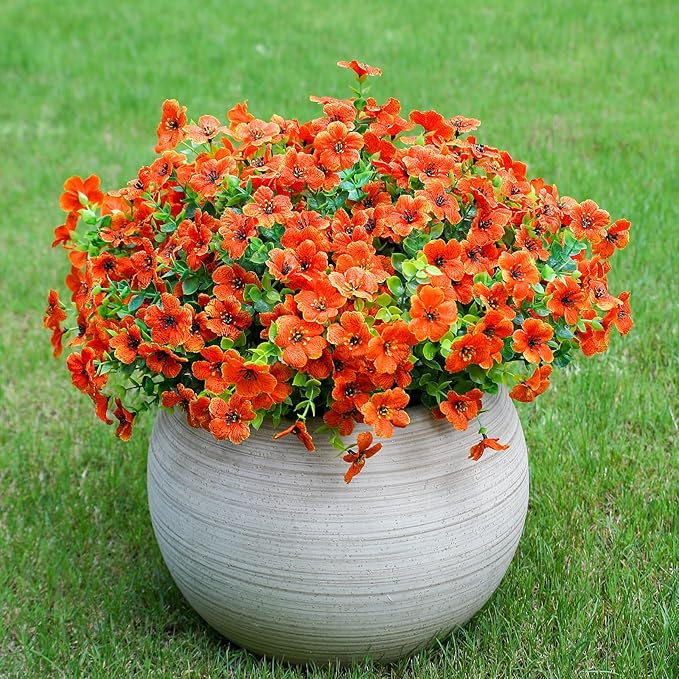 alyptus Artificial Mums for Outdoors – 12 Bundles UV Resistant Fall Flowers, Faux Outdoor Flowers & Fake Mums for Spring Summer Decor, Christmas Decorations