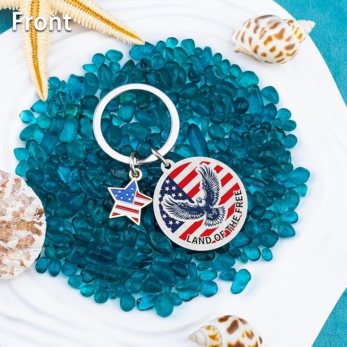 American Flag Keychain USA 250th Anniversary Patriotic American Keychain Souvenirs from USA Citizenship Gifts American Eagle Gifts for Men Eagle Keyring for Men 250 Anniversary USA