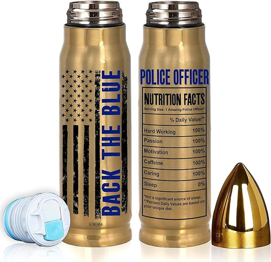 Police Officer Gifts – 17oz Tumbler for Men, Him, Dad, Husband, Grandpa, Brother – Christmas, Xmas, Retirement, Graduation, Birthday Gift for Police Officers, Thin Blue Line Supporters