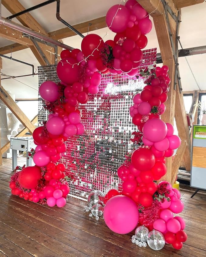 Bezente Hot Pink Balloons 18 Inch - 30 Pack Large Thick Pink Balloons Big Round Hot Pink Latex Balloons for Wedding Bridal Shower Valentine's Day Birthday Party Backdrop Decorations