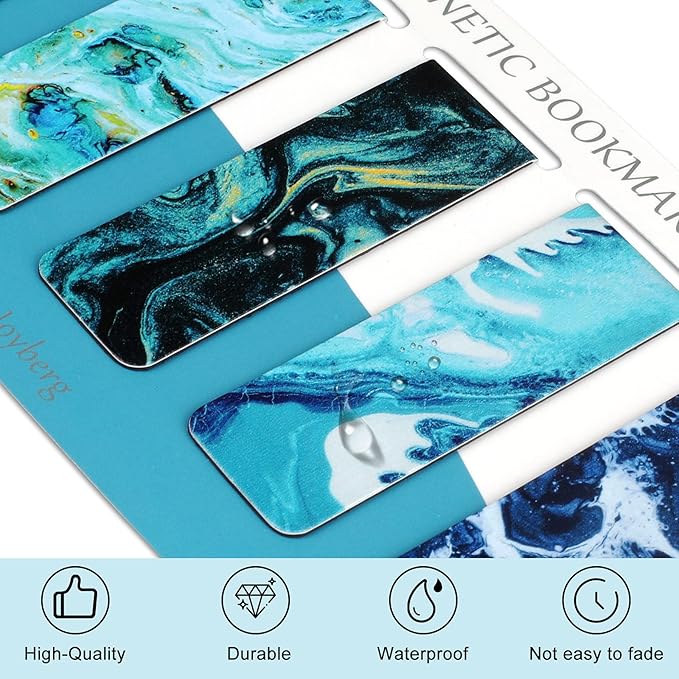 30 Pieces Bookmarks, Magnetic Bookmarks for Women, Men, Book Lovers, Page Markers for Students Teachers Reading (Multi Ocean)