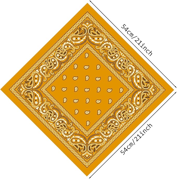 PLULON 30 Pack Bandanas for Men Women, Polyester Novelty Paisley Pattern Bandana Headbands Wristband Neckerchief Cowboy