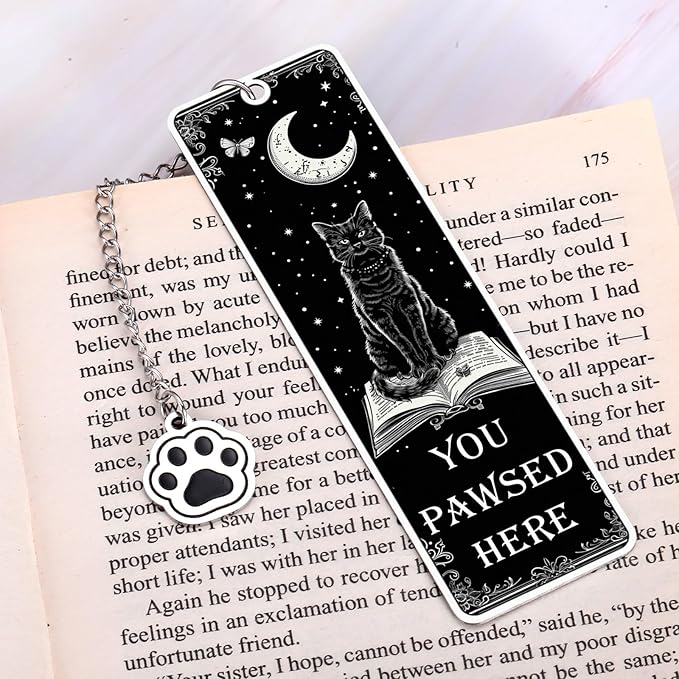 Cat Bookmark for Book Lovers Gifts Valentines Day Birthday Book Accessories Bookish Gifts for Her Him Women Men Reading Lovers Metal Bookmark for Reading Women Reader, Cat Themed Gift