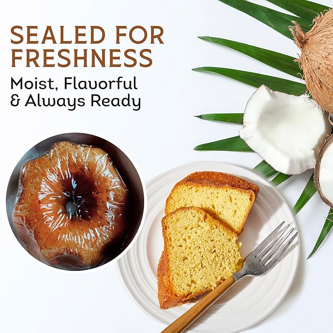 TORTUGA Caribbean Coconut Rum Cake - 16 oz Rum Cake - The Perfect Premium Gourmet Gift for Gift Baskets, Parties, Holidays, and Birthdays