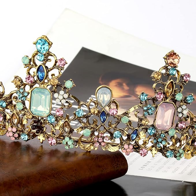 Didder Baroque Vintage Crowns and Tiaras - Royal Princess Crowns for Girls and Women - Wedding, Halloween, Christmas, Prom, Birthday and Party