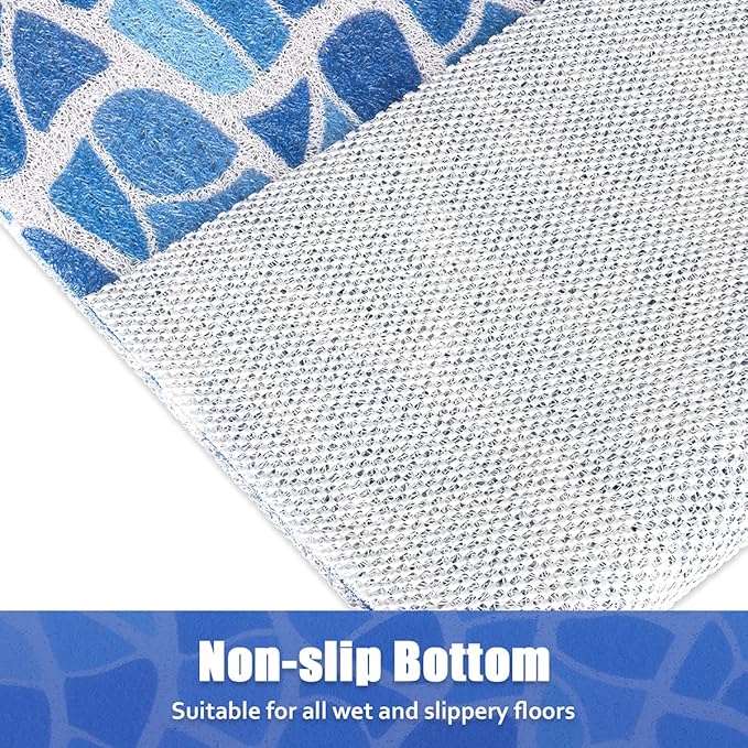 Shower Mat Bathtub Mat Non-Slip: 32x32 Inch, Soft Comfort Bath Mat with Drainage Holes, PVC Loofah Massage Bathmat for Shower, Tub, Bathroom, Wet Areas, Quick Drying