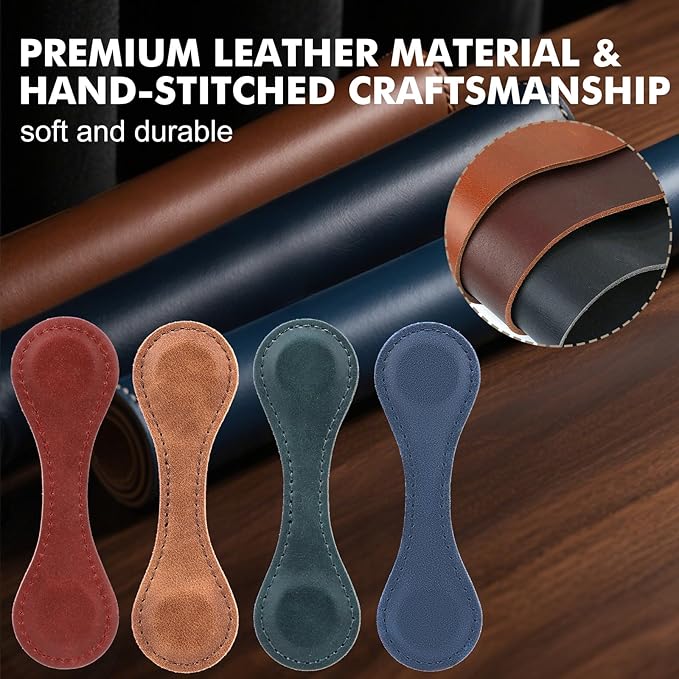 Magnetic Bookmarks for Women Men - 4 PCS Double-Sided Magnetic Book Marks for Reading Women Gift, Multi Functional Leather Book Markers for Book Lovers, Teachers, Students, Book Accessories