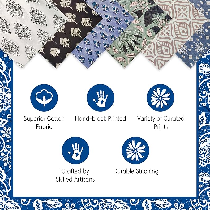 AVKA Studio Men's Handkerchiefs – 100% Cotton, 16x16 Soft Handcrafted Hankies for Men – Sweat Absorbing, Machine Washable, Thin & Lightweight - pack of 6