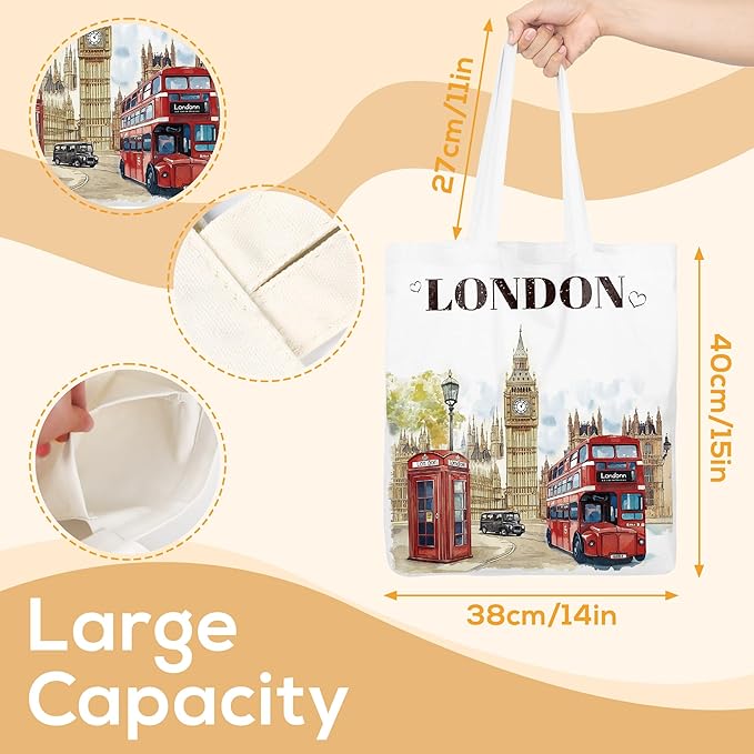 Europe Travel Souvenirs Gifts Tote Bags Reusable Grocery Bags London Paris Switzerland Gifts for Women