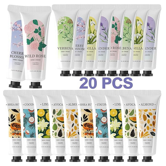 spa luxetique 20 Pack Hand Cream Gifts Stocking Stuffers for Women Hand Lotion for Dry Cracked Travel Size Mini Moisturizing Lotion Appreciation Christmas Gifts for Her 20 x 1.0 oz/30ml