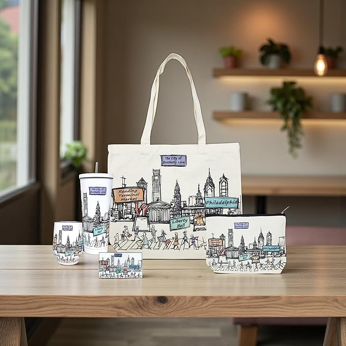 Cities Around the World 25 Oz Tumbler Series- Designed in the USA- Vacuum Insulated Tumbler with Lids Straw - Stainless Steel Coffee Water Travel Mug, Cup for Hot Cold Drink (Philadelphia)