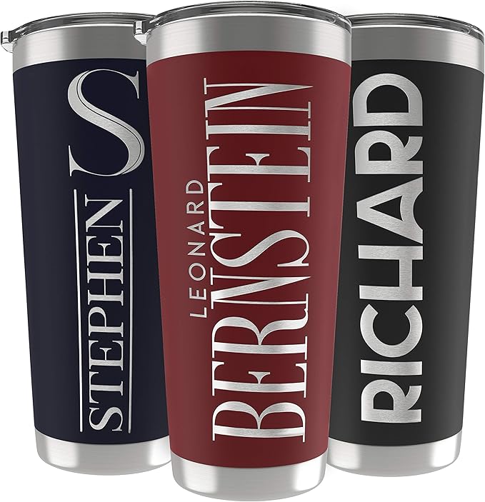Personalized Gifts For Women - 30 Oz. Custom Tumblers w/Lid, Red - Insulated Travel Coffee Mugs - Optional Straw Set, Stainless Steel Double Wall Coffee Tumbler, Personalized Cups