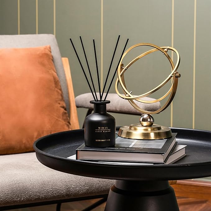 Matin Martin Miral Reed Diffuser 5 oz - Luxury Aromatherapy with Orange Blossom & Mandarin - Home Decor Gift for Bedroom, Office, Living Room, Bathroom - Long Lasting Scent - Premium Fragrance Sticks