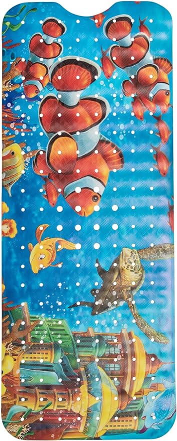 Toddler Bathtub Mat - Non Slip Kids Bath Mat - Shower Grip Mat - Bath Tub Floor Mat (Bath Clownfish)