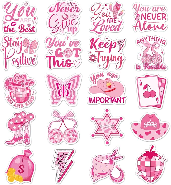 Pink Inspirational Refrigerator Magnet - 20 Pcs Motivational Locker Magnets for Girls Mental Health Encouragement Fridge Magnetic Stickers for Home Office Kitchen Whiteboard Decor