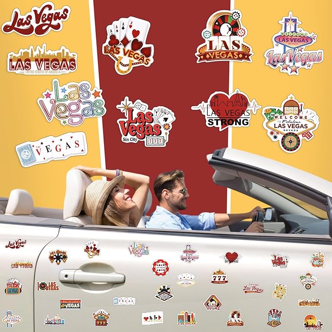 Konohan 30 Pcs Las Vegas Souvenirs Gifts Las Vegas Magnet for Refrigerator City Magnetic Refrigerator Stickers for Home Decoration