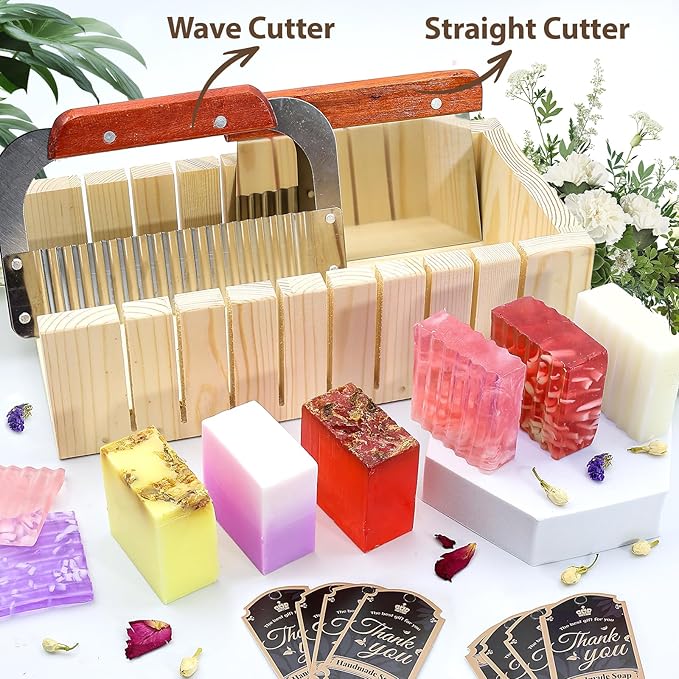 MuseLuxe Soap Making Kit for Adults,Soap Making Supplies Melt and Pour,DlY Set for Beginners - Base,Silicone Molds, Loaf,Molds,Cutter Box,Fragrances,Gift Card, DIY Gift Craft