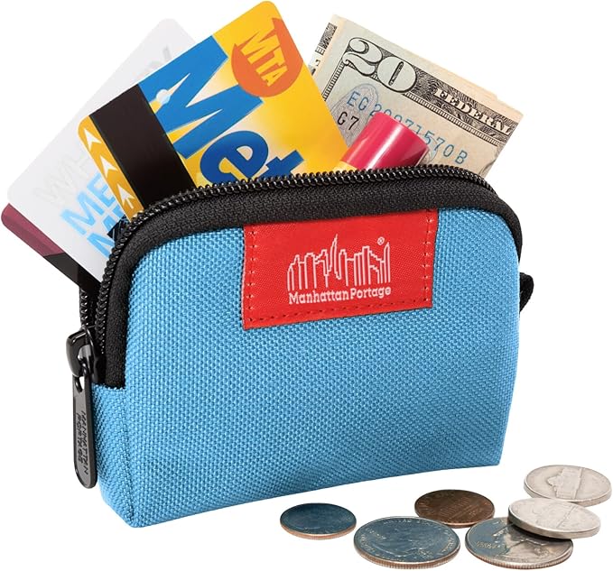 Manhattan Portage Coin Purse With Zipper Closure Pouch Eclectic Colors Credit Card ID Card Jewelry Keys Water Resistant Gift 1000D CORDURA® Everyday Carry